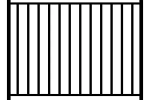 2 Rail Flat Top Metal Fence